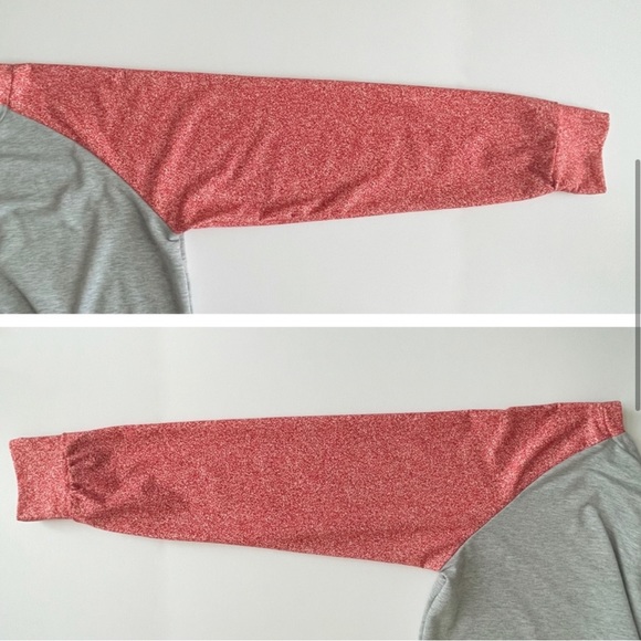 BKTOPS Women's Baseball Lace Stitch Color-block Pullover Sweatshirt Size XXL - Picture 4 of 12